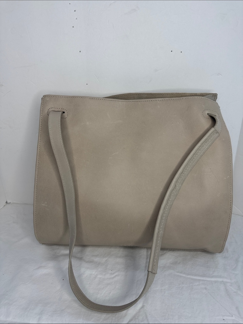 ABLE CHANA Minimalist Neutral Tote Bag - Cream Shoulder Bag
